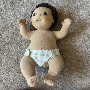 RUBENS BARN BOY BABY DOLL ANATOMICALLY CORRECT PLUSH STUFFED HEAVY BROWN HAIR Wi